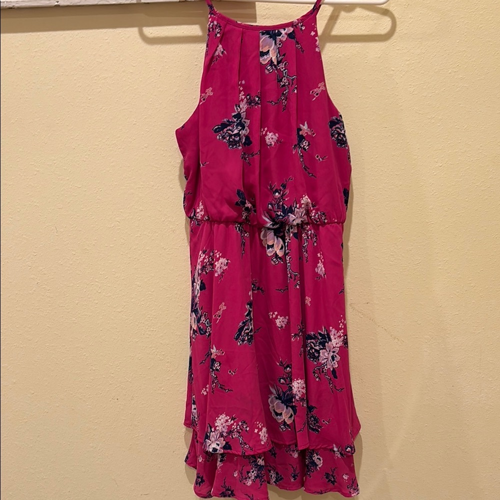 Floral Pink Sleeveless Dress